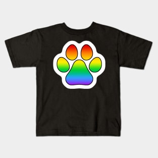 Rainbow Pride Paw Kids T-Shirt